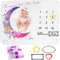 ODOXIA Coperta Mesi Neonato In Italiano | Tappeto Per Maschio O Femmina, Unisex | Luna E Fiori | Copertina Regalo Baby Shower Personalizzato Per Neomamme | Incluse Cornici