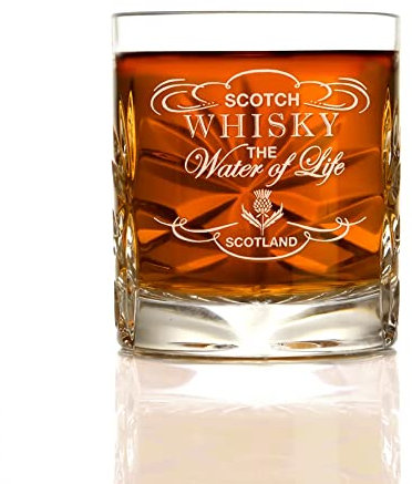 The Water of Life Shot - Handgefertigtes Kristall Whisky Shotglas mit Gravur