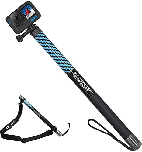KOMCLUB Selfie Stick for Extendable Carbon Fiber Super Long 118” Monopod Pole Compatible 4-Section Adjustable Pole with Back Strap