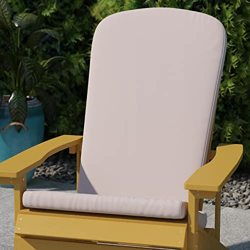 Flash Furniture Charlestown Set of 2 Adirondack Chair Cushions - Cream Fabric Cushions - 2 Thick Padding - Indoor/Outdoor - Patio Chair Replacement Cushions