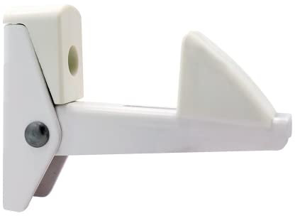 Automatische Abschaltung für Fensterläden, Tür und Tor, mit Schrauben und Dübeln, Anschlagverschluss für Sicherheitsverriegelung, maximale Dicke 50 mm, Material: Aluminium, Farbe: Weiß