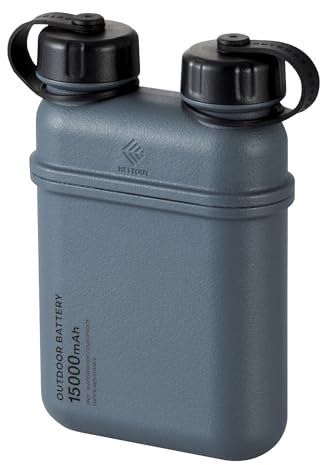 ELECOM NESTOUT Portable Charger, 15000mAh Outdoor Battery Power Bank, 32W USB-C Fast Charging PD, Waterproof IP67, Durable Shockproof, Battery Pack for Smartphone Tablet Hiking Travel Camping - Gray