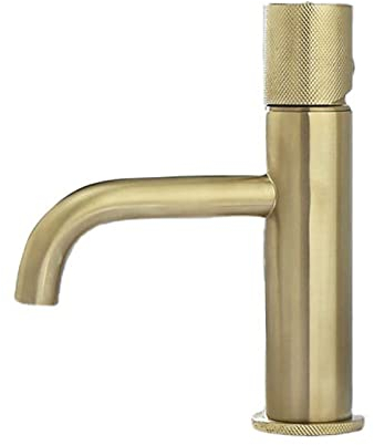 BiaoTeng Mitigeur Salle De Bain Laiton Brossé Robinet Salle Bain Pour Vasque à Poser chaud et froid Robinet Lavabo Laiton Brossé Robinet Lavabo Monotrou,Or brossé A