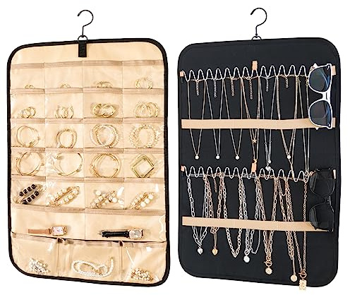 Oudizz Schmuck Aufbewahrungssystem - Schmuckaufbewahrung Wand Ohrring Organizer Ketten sonnenbrillen aufbewahrung 1 Klein, Klein, Schwarz