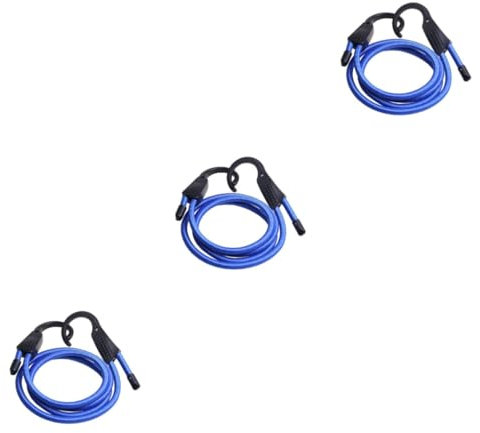 Zerodeko 3pièces Corde Élastique Réglable pour Vêtements Linge De Voyage pour Voiture Vélo Et Camping Bleu