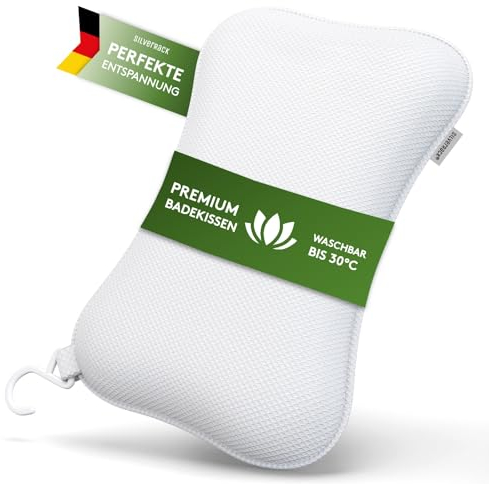 SilverRack Cuscino per vasca da bagno di alta qualità, colore bianco, per vasca da bagno, con ventose, cuscino cervicale e idromassaggio, accessorio per vasca da bagno, bagno