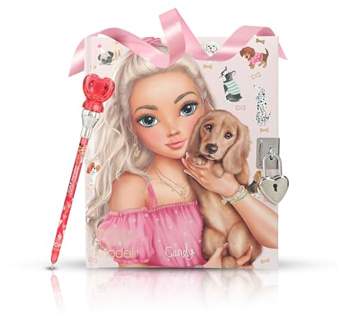 TOPModel Kitty & Doggy Geheimtagebuch mit Herzschloss und Herz-Licht Kugelschreiber - ideal als Geschenk für Mädchen ab 6 Jahren