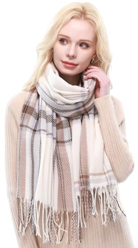 RIIQIICHY Bufanda Mujer Invierno Cuadros Pañuelos Fular Foulard Grande Pashmina Chal Fiesta Estola