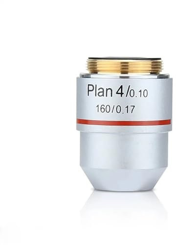 Mikroskop-Zubehör-Kit 4X Mikroskop-Hilfslinse for biologisches Mikroskop, Plan-Objektiv, RMS-Gewinde, 160/0,17, 195 mm Mikroskopische Objektträger