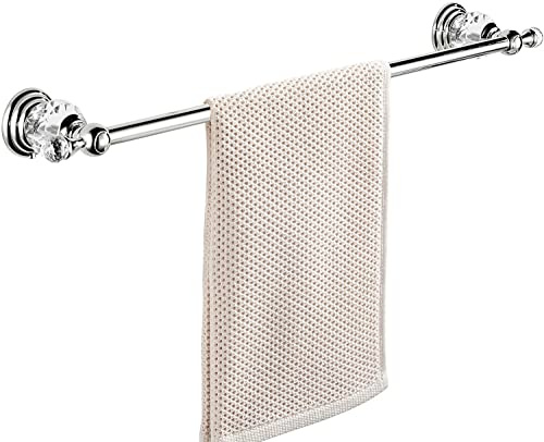 Bathroom Towel Rail for Bathroom, Chrome Gold Silver Crystal Telescopic Single Lever Towel Rail, Wall Mounted Polished Hand Towel Holder,OneColor-Silver (OneColor Silver)