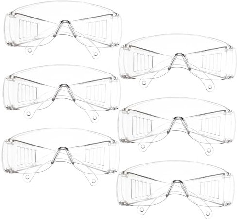 SOLUSTRE 6 Pairs Protective Safety Glasses Ventilation Lab Eyewear Impact Resistant Side Shields for Construction and Laboratory Use
