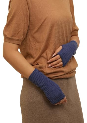 Prettystern Damen Kaschmir-Wolle Gerippte Fingerlose Handschuhe Hand-Stulpen handgelenk-wärmer Pulswärmer