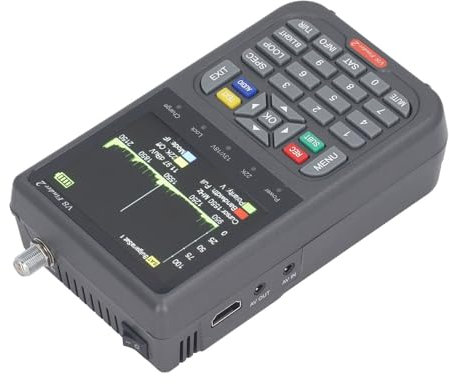 Buscador de Satélite Digital DVB S2X S2 Receptor de Señal para Instalar Analizador de Espectro de TV Satélite con Batería de Larga Duración para Uso Doméstico ABS Gris
