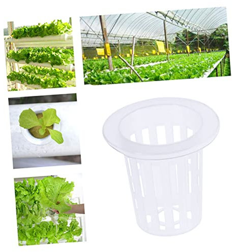 ifundom Pots en Filet Plastique Facile à Manipuler Lot de 50 Panier Blanc de 50mm de Diamètre et 68mm de Hauteur pour Culture Hydroponique et Aquaponique pour Légumes et Plantes