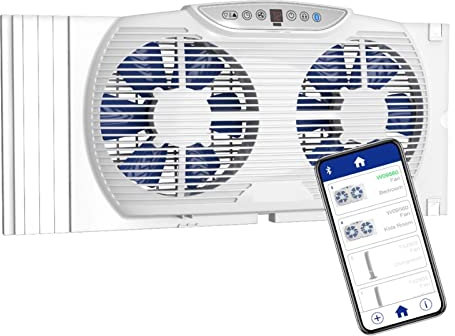NGBFF Extractor de aire, Ventilador De Doble Ventana Eléctricamente Reversible Con Tecnología, Blanco,para RV, baño