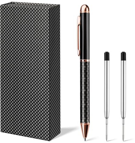 Lindahandel Kugelschreiber,Stift 4 Set,Ballpoint Pen,Ergonomische Schreibstifte Set mit Gold Mantel,Drehkugelschreiber,Schwarz Kugelschreiber mit Schwarz Mine