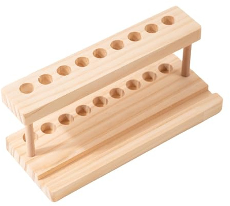 Milageto Supporto per pennelli per nail art, organizer efficiente, compatto e multifunzionale, accessorio in legno per strumenti e pennelli per unghie.