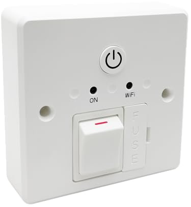 Smart WiFi Fused Spur Timer Switch for Immersion Heaters, Electric Towel Rails, Storage Heaters & Lighting - 13A Timer Switch with Power Monitoring | Alexa & Google Voice Control | No Hub Required
