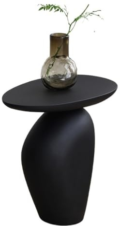 ZZlei2yu-12 Tables Basses Table d'appoint Vintage en Forme de Galet Noir for Salon et Chambre à Coucher supérieure for canapé ou Table Chevet Table d'appoint