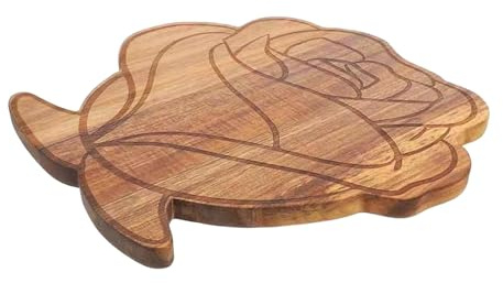 KESOTO Tabla de Cortar con Forma de Flor, Bandeja para Servir Quesos, Tabla de Pan, Tabla de Quesos para Preparar Carnes, Pizzas Y Encimeras.