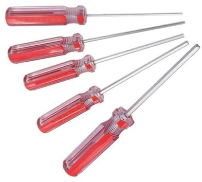 Lot de 5 tournevis hexagonaux de 1,5 à 4 mm, outil à main magnétique à tête plate pour électronique, jouets et réparation de meubles