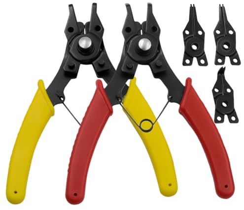 Pince interne externe: extracteur de serrures à pression, pince manuelle pour anneaux de sécurité, tête interchangeable | Kit d'entretien, instrument manuel d'entretien de véhicule, in