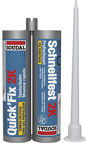 Soudal 2K-Schnellfest, 2K PU-Schnellschaum, Zargenschaum, 210ml, beige