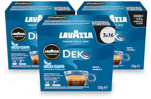 Lavazza A Modo Mio Cremosamente Dek, Lot de 3, 3 x 16 Capsules