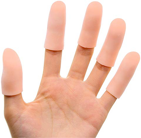 Bukihome 12 Pack Finger Protectors, Finger Cots and Sleeves to Protect Fingertips, Hand Eczema, Finger Cracking, Arthritis and More