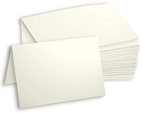 Hamilco Blank Folded Greeting Cards – 5.5 x 8.5, Cream Cardstock, 80 lb Cover, Printable Card Stock for Invitations, 100 Pack