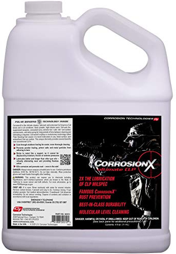 CorrosionX Ultimate CLP Gun Cleaner, Lubricant & Protectant, All Weather Rust Prevention Oil with Heat & Moisture Resistance for Gun Cleaning Kits & Long Term Firearm Storage, 1 Gallon