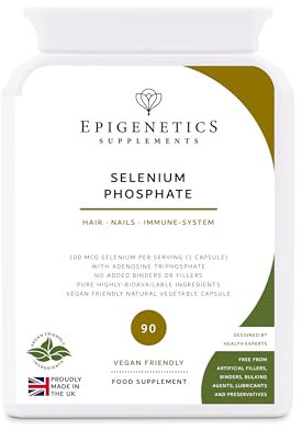 Selenium Phosphate | Sodium Selenate 100mcg & Adenosine Triphosphate 60mg | 90 Vegan Friendly Capsules UK Made | 1 Capsule Daily (3 Month Supply)