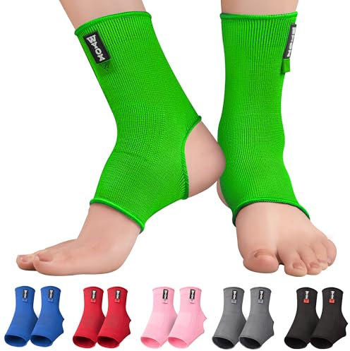 WYOX Knöchelbandage für Damen und Herren, Muay Thai Kickboxing Bandagen für Fitnessstudio, Knöchel, Grün, L/XL (Damen 7,0 - 10,5, Herren 6,0 - 9,5)
