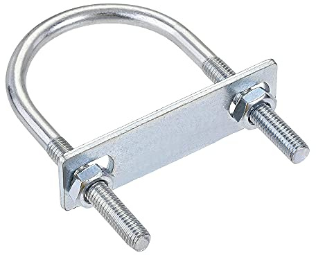 sourcing map Redondo U Perno 2.17(55mm) Interno L M8 con Tuerca 100mm An | Acero, Placa 1 Juego