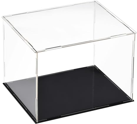 sourcing map Acrylic Clear Display Case Box Dustproof Protection Showcase Cube Collectibles Show Box 30x25x25cm