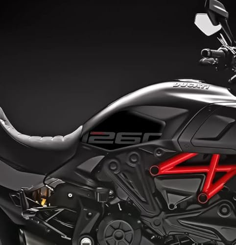 Protections latérales pour réservoir en résine 3D compatibles avec Ducati Diavel 1260 / S L-133 (Noir)