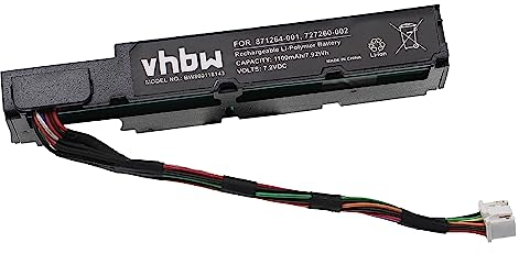 vhbw Batterie Remplacement pour HP 727258-B21, 727260-002, 727260-003, 750450-001, 786761-001, 71004 pour contrôleur Raid (1100mAh, 3,7V, Li-ION)