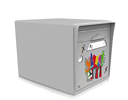boîte aux Lettres Gris Souris 1 Porte Vache de Coeur [VanLuc]
