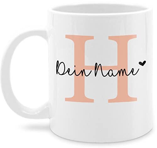 Tasse Tassen 325ml - Anfangsbuchstabe personalisiert mit Name I Buchstaben Geschenk Initialen - 325 ml - Weiß - buchstabentasse buchstabe glühweintassen personalized coffee mug personalisierte