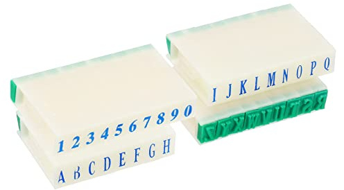 PATIKIL Detachable Letter Stamps Number Stamps, 2 Set Character A-Z Figure 0-9 Stamp Combination Set Stamper Initial Stamp Font Size 7x5mm for Card Tag Scrapbook Craft Making Teaching
