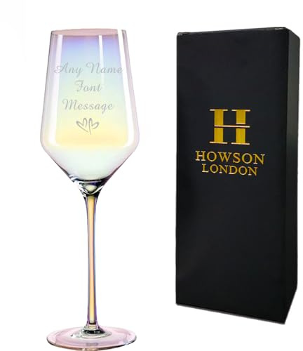 EDSG Personalised Wine Glasses Engraved Wine Glass Gifts for Mum Birthday Gifts 21st 30th 40th Red Wines Glass with Gift Box Wedding Anniversary Christmas Birthday Custom Gift with Any Text(Design 1)