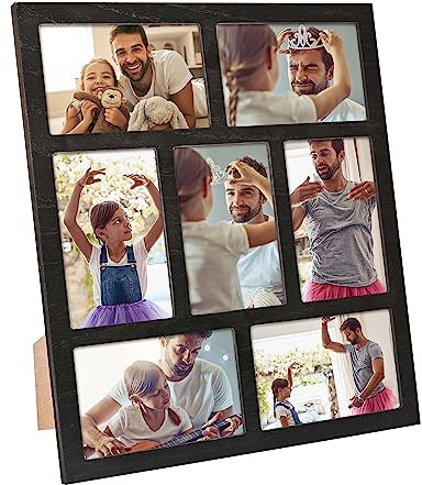 Donmills Photo Frames Multiple Pictures 4x6 Photos Display - 7 Openings Photo Collage Picture Frame Wall Decor for Tabletop Stand and Wall Mounting Frames Collage Set for Home Decor Family