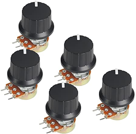 50Set WH148 1K 2K 5K 10K 20K 50K 100K 250K 1M Linear Potentiometer 15mm 3pin mit Gelb 24x15mm Knopf Kappe Potentiometer Kit (Size : 1M Ohm)
