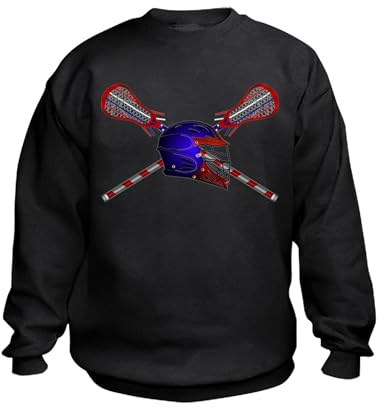 CafePress Lacrosse Helmet With Sticks Kids Sweatshirt Kids Sweatshirt, Youth Crew Neck Sweatshirt Black