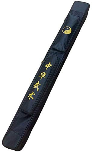 KOINEN Schwerttasche, Tai Chi Tragetasche, Tragetasche for chinesische Kung-Fu-Schwerter, schwarz, EIN- und doppellagiger Waffenkoffer, Oxford-Stoff mit PU, doppellagig (Color : Single Layer)