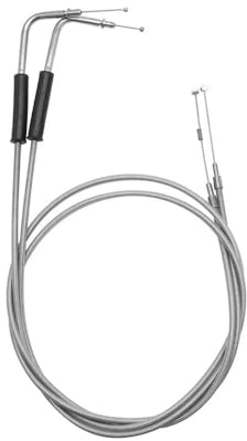 WOLWES Motorrad Bremsleitung Für Davidson Für Sportster XL1200 883 Für Dyna Für Road Für King Für Electra Für Glide Weaving Steel Wires Gaszuggehäuse (Color : Silver, Size : 110CM)
