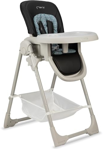 Chaise haute MoMi GOJO pour bébés et enfants de 6 à 36 mois (poids corporel max. 15 kg), pliable, harnais de sécurité 5 points, avec plateau et roulettes.