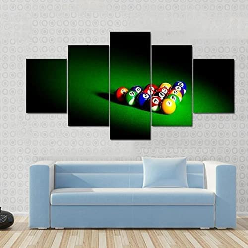 Bilder 5 Teilig Leinwandbilder Farbe Billard Leinwanddrucke 5 Stück Wandkunst Leinwand Bilder Wohnzimmer Wohnkultur Wanddekoration 150 X 80 Cm -6B0O-F5W9-