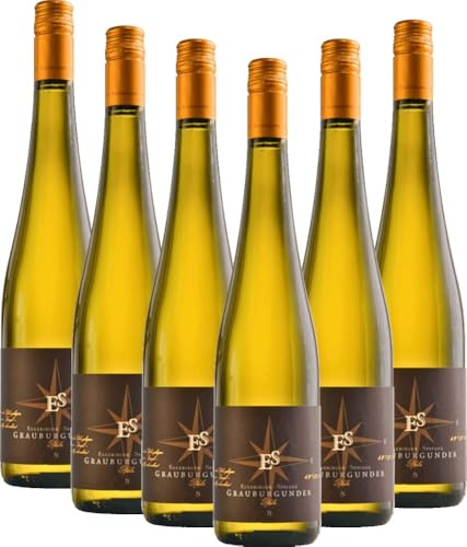 Grauburgunder Goldkapsel Ellermann-Spiegel Weißwein 6 x 0,75l VINELLO - 6 x Weinpaket inkl. kostenlosem VINELLO.weinausgießer