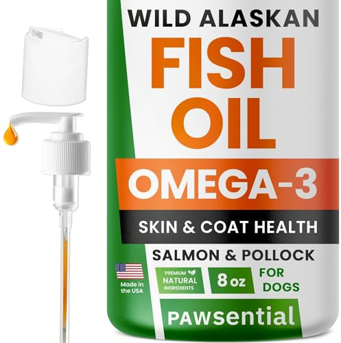 Omega 3 Fish Oil for Dogs & Cats - Made with Wild Alaskan Salmon Oil; Liquid Fish Oil Supplement for Pets with Omega 3 EPA+DHA Fatty Acids; Real Ingredients, Real Taste — Trusted by Vets!